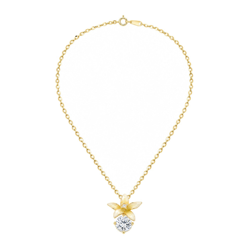 Amba Plumeria Solitaire Necklace