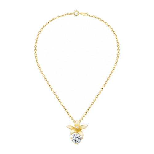 Amba Plumeria Solitaire Necklace