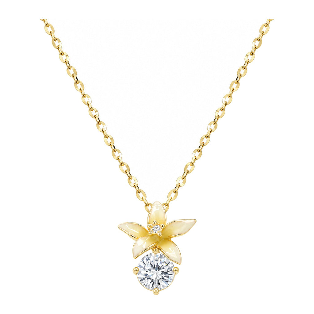 Amba Plumeria Solitaire Necklace