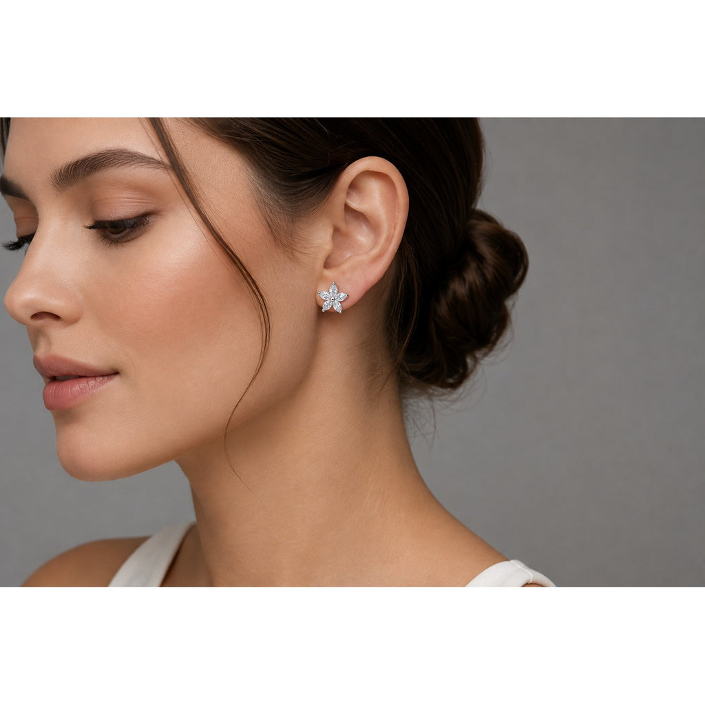 Juhi Marquise Flower Stud Earrings