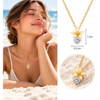 Amba Plumeria Solitaire Necklace