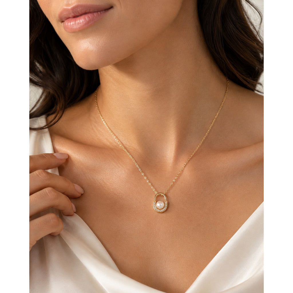 Sadaf Pearl Locket Necklace