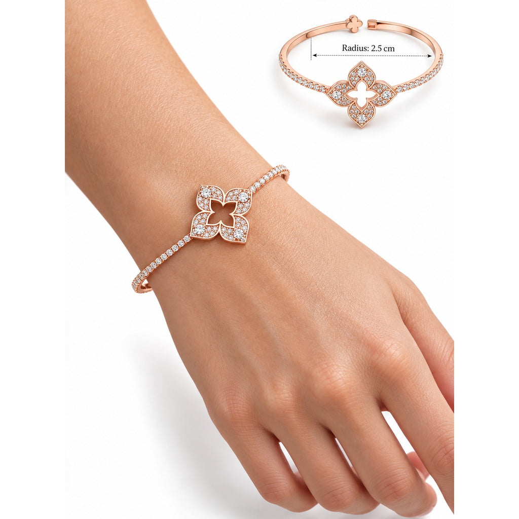 Meera Flower Pave Cuff